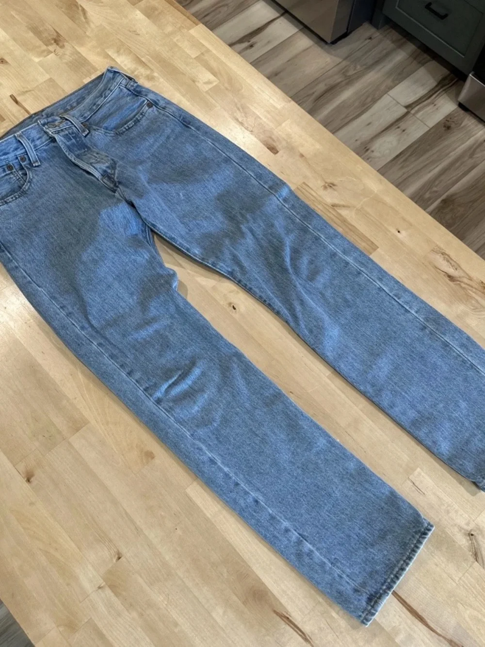 Levi's Light Blue Straight Leg Men's Jeans 501